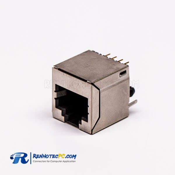 RJ45 Female 1 Port 4P Straight Gold Plated With Shield Without LED