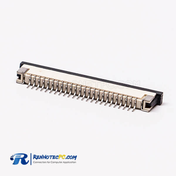 FPC Connector Jack 1.0PH 24 Pin Bottom Contact Style Slider Type for Surface Mount 2.5H