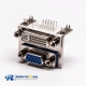 90° Stacked Type DVI 24 1 Female to VGA Female 15 Pin Blue for PCB Mount