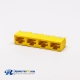 180 Degree RJ45 Female Socket Connector 4 Port 8P Yellow Unshield Without LED