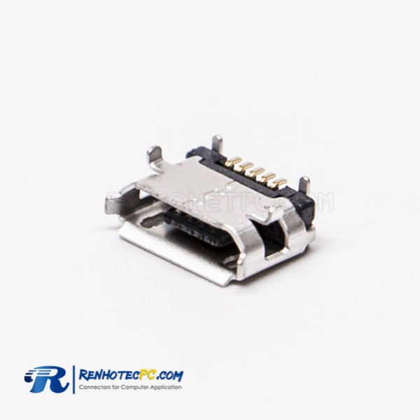 USB B Female Connector Micro 5 Pin SMT Type B Straight for PCB Mount