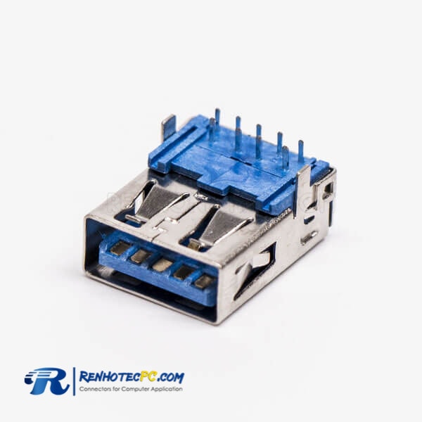 Type A USB 3.0 Jack Female Right Angled Blue DIP Through Hole