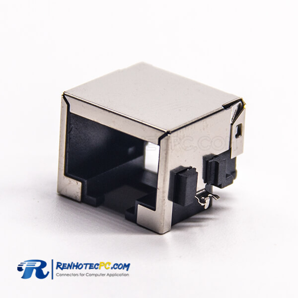 RJ45 Connectors Socket Right Angled Shielded Without LED Offset Type SMT for PCB Mount