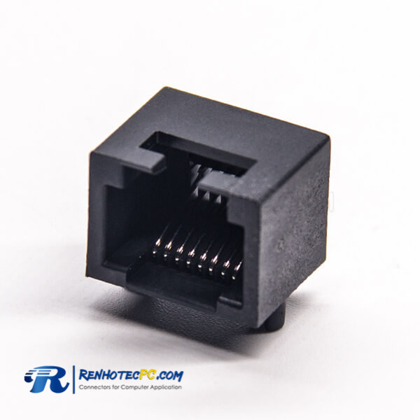 RJ45 Coupler Black Plastic 8p8c Single Port DIP Type Modular Netword Socket