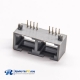 RJ45 Gray Plastic Double Prot Right Angle Unshielded DIP Type Without LED