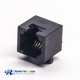 RJ12 Socket Connector Black Angled 6p6c Through Hole for PCB Mount