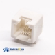 RJ14 Connector Ivory 4p4c Single Port Right Angled DIP Type PCB Mount White Without LED