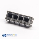 6P2C RJ11 4 Port Netword Modular Connector Right Angled Unshielded Without LED