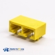 RJ45 Dual Coupler 1x2 Port Yellow Plastic 8P8C Shell Network Connector Right Angled Unshielded