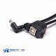 Mini USB Cable Down Angle to USB B Female with Screw Holes