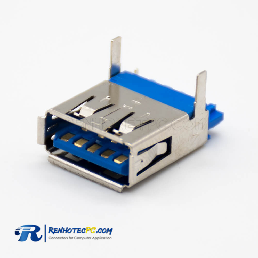 USB 3 type A Connector Female 180 Degree Solder Type for Cable Panel Mount