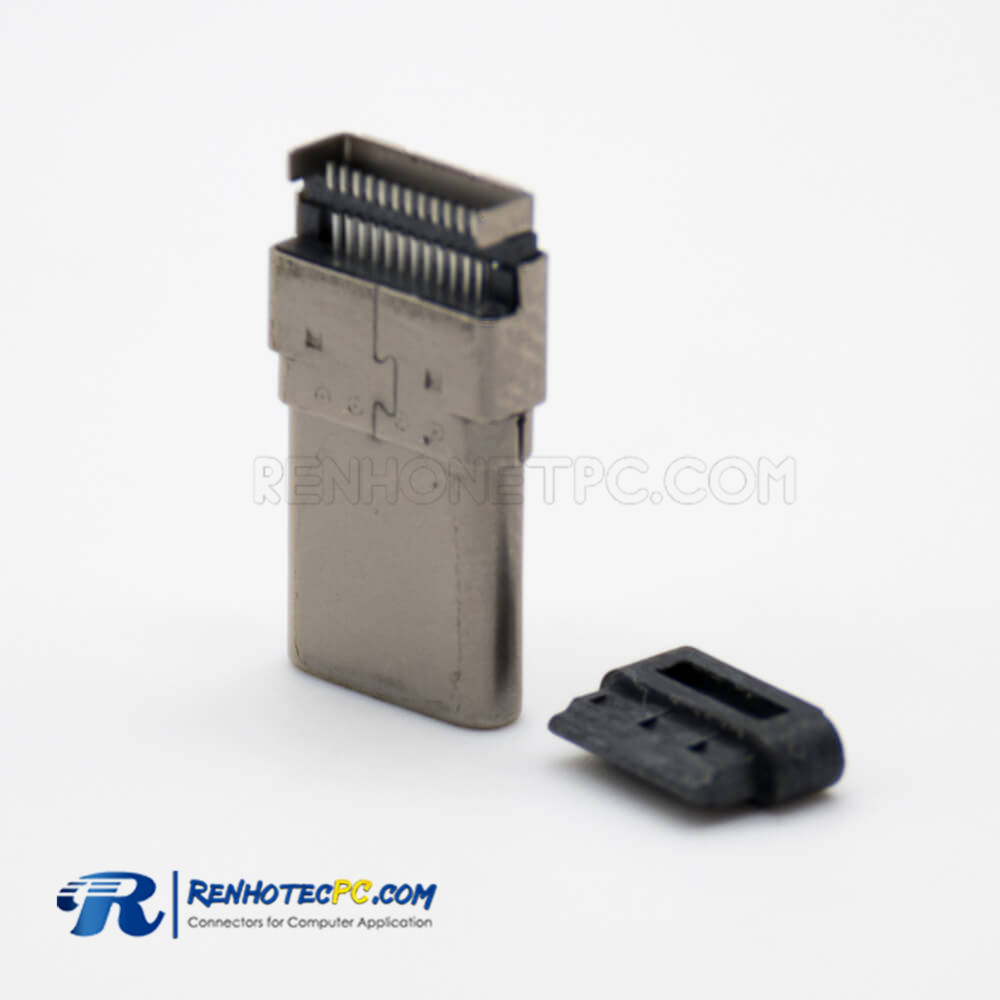 USB Connector Types C 3.1 Offset Type Straight Male 24 Pin SMT Type