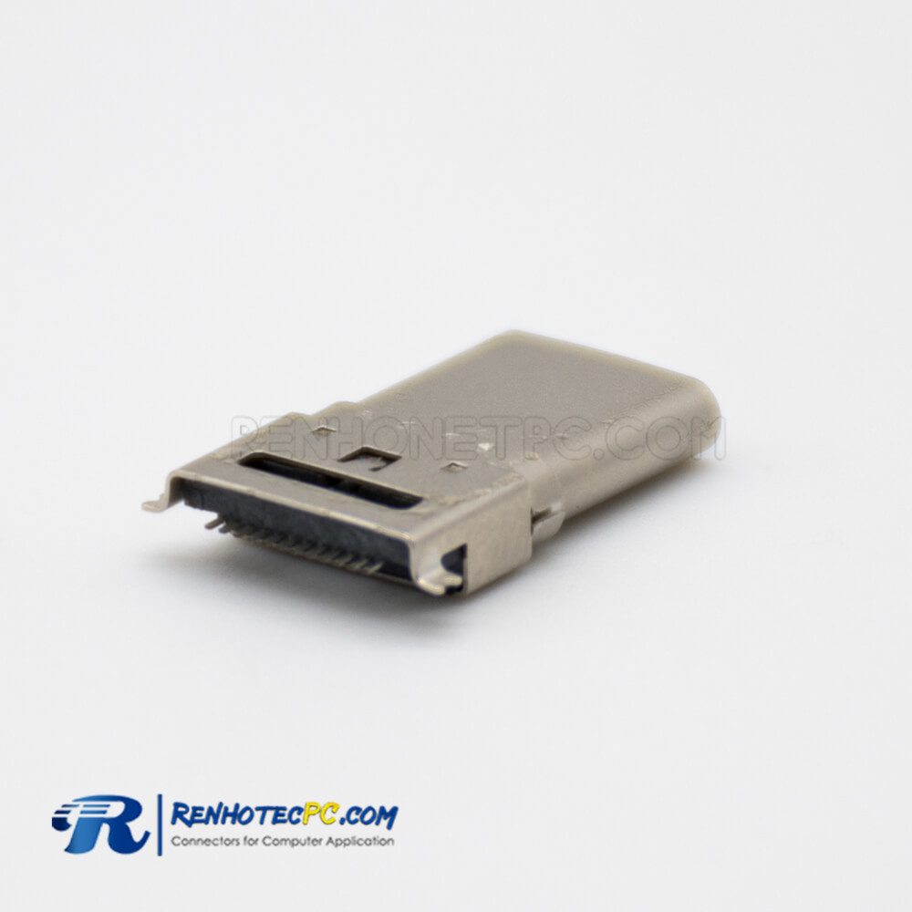 Panel Mount USB 3.1 Type-C Male Connector Offset Type SMT Type Through Hole