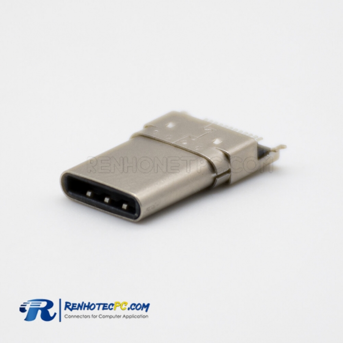 Panel Mount USB 3.1 Type-C Male Connector Offset Type SMT Type Through Hole