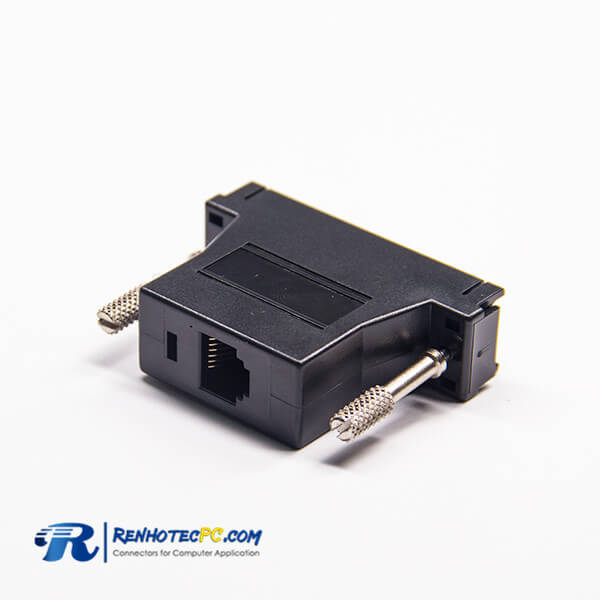 RJ12 To DB Connector RJ12 Female To 25Pin Male Standard D-Sub Straight black Adapter