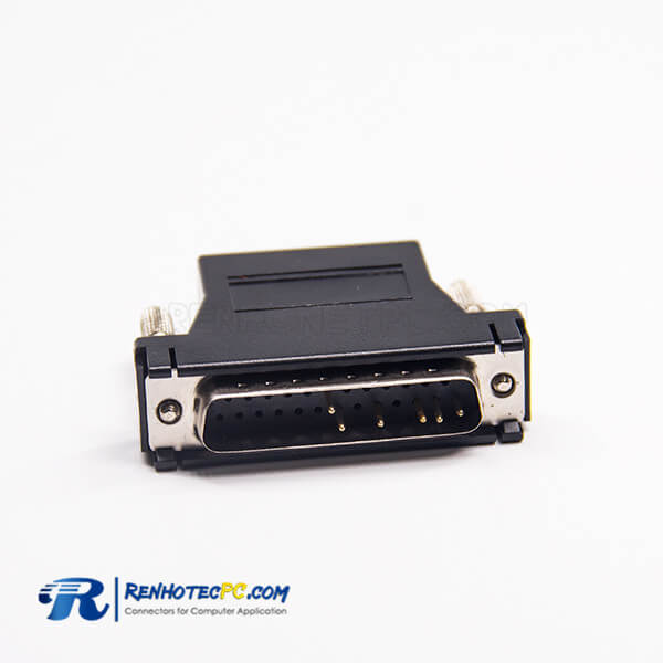 RJ12 To DB Connector RJ12 Female To 25Pin Male Standard D-Sub Straight black Adapter